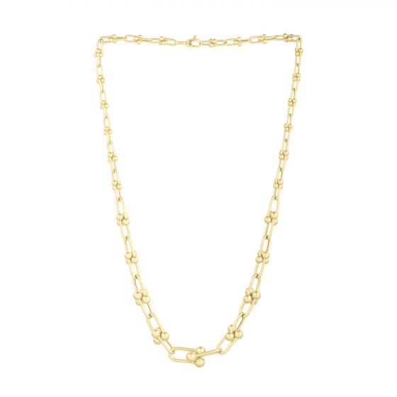 Graduated Beaded Statement Link Chain Necklace