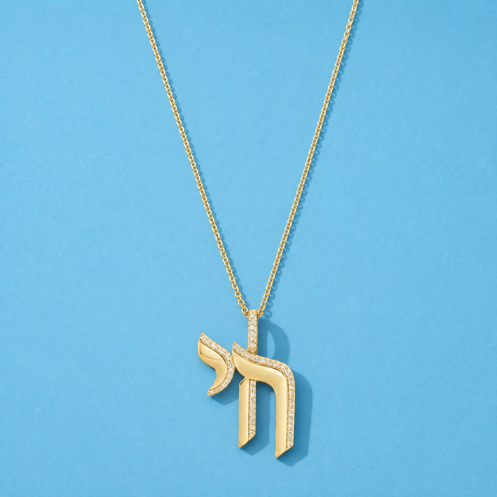 Natural Diamond Chai Pendant Necklace