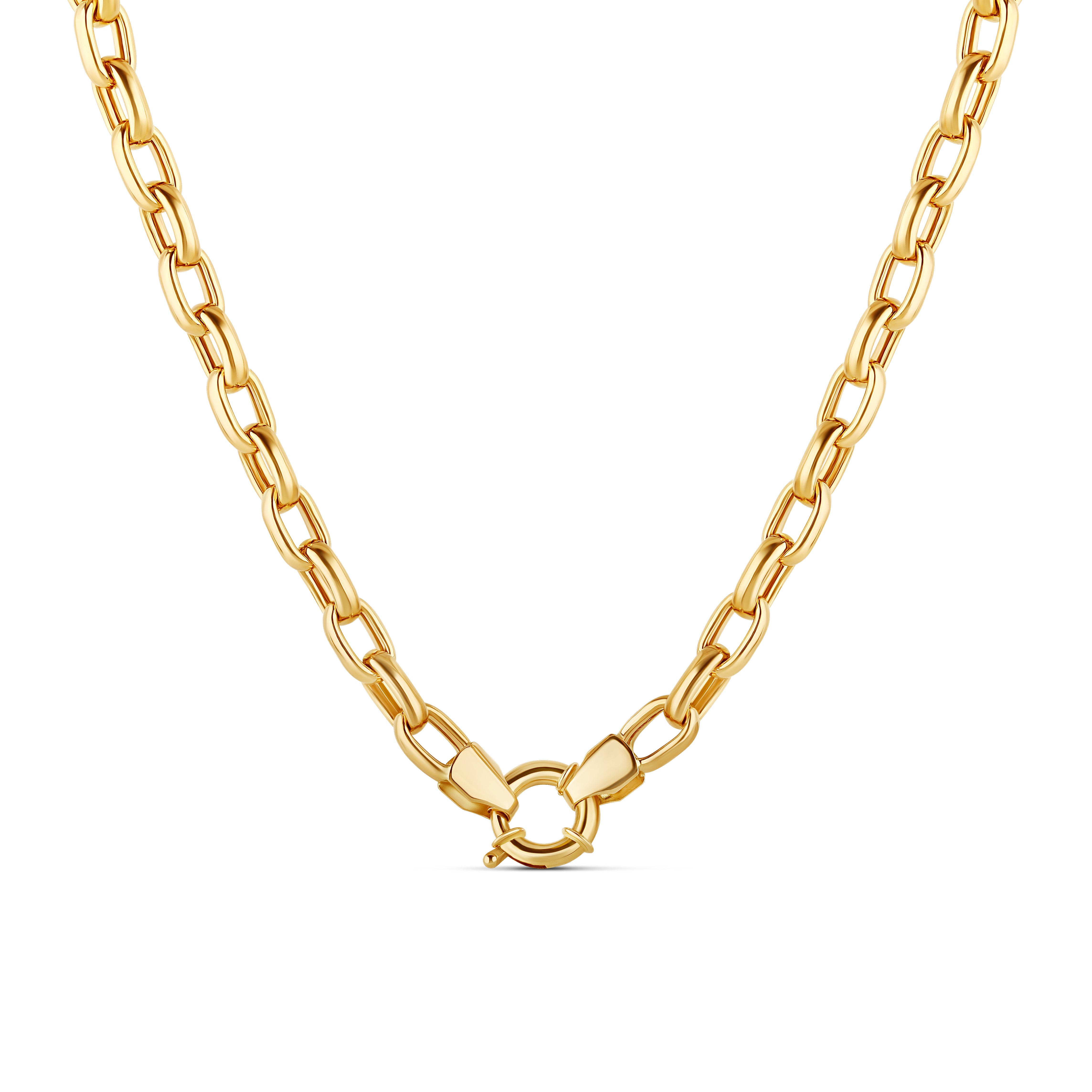 Round Link Chain Necklace with clasp