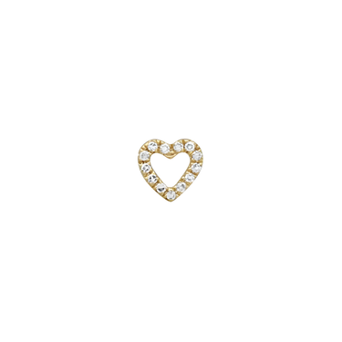 Diamond Cutout Heart Charm