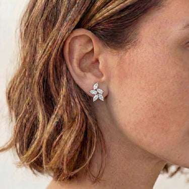 1.1ct Cluster Lab Diamond Leaf Studs