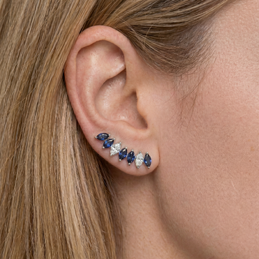 18k Natural Sapphire and Diamond Crawlers