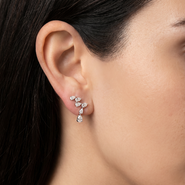 Pear Natural Diamond Dangling Earrings