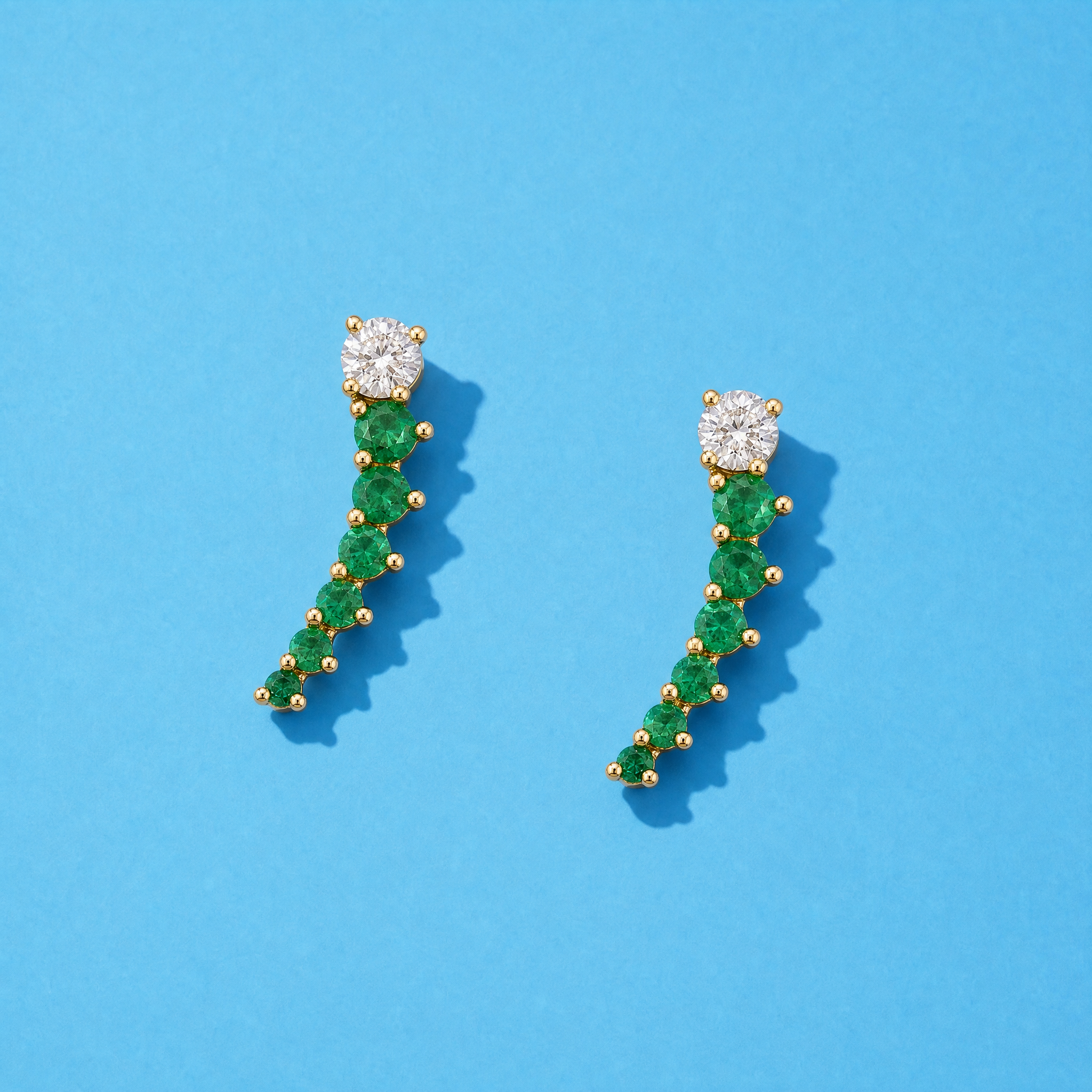 Natural Emerald and Diamond Crawlers