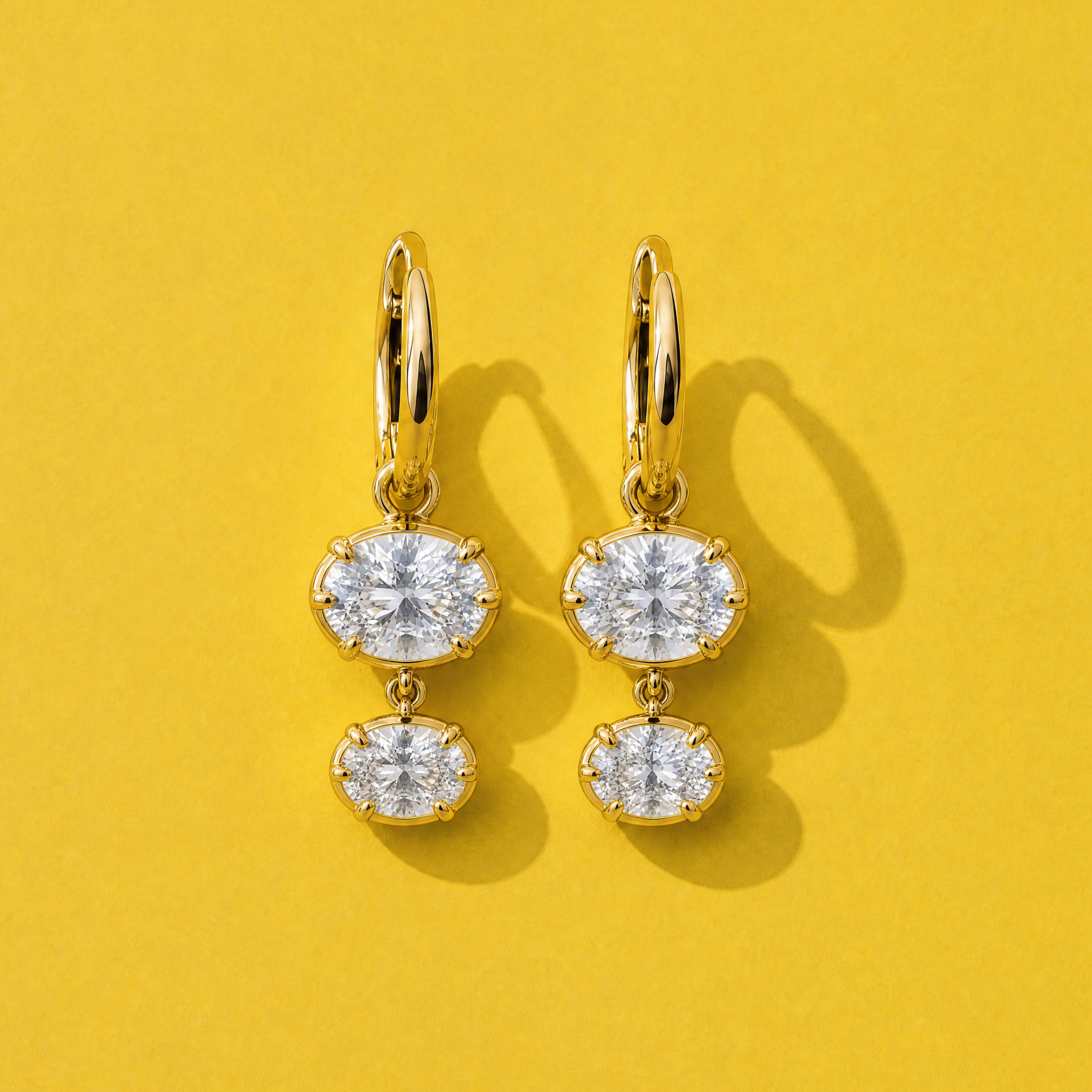 Diamond Gregorian Bezel Huggies