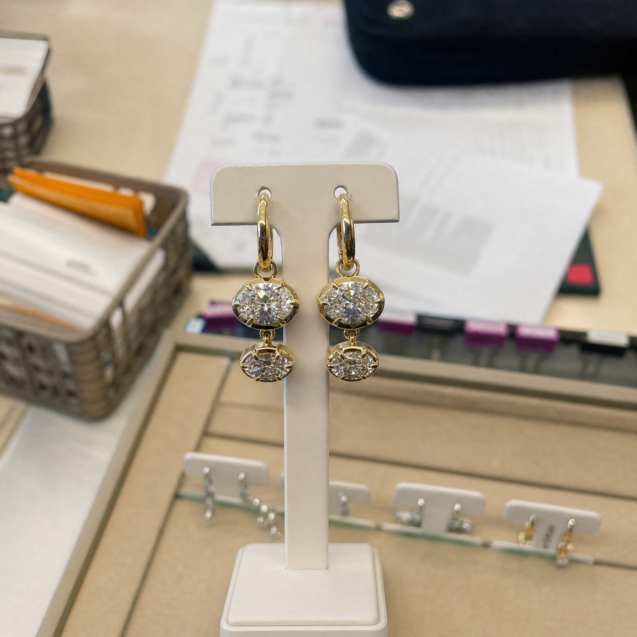 Diamond Gregorian Bezel Huggies