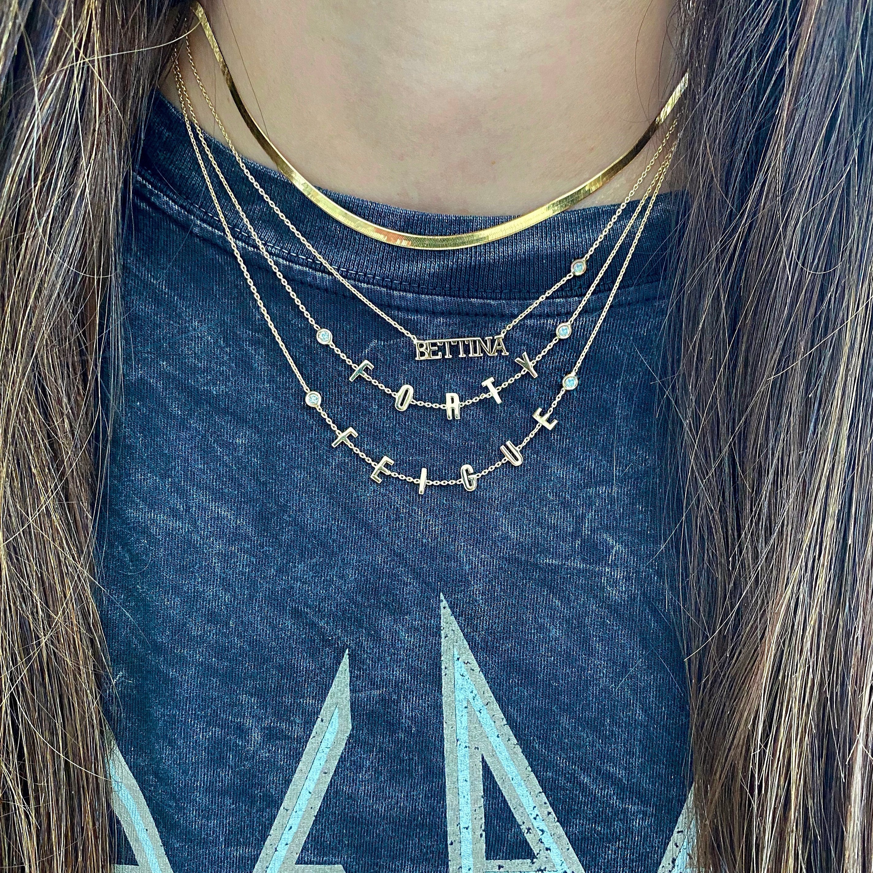 - 3mm Herringbone Chain Necklace -