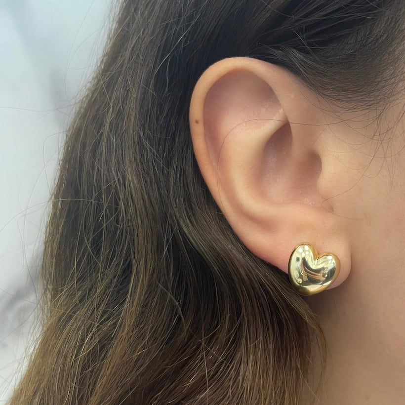 - Heart Bold Golden Earrings -