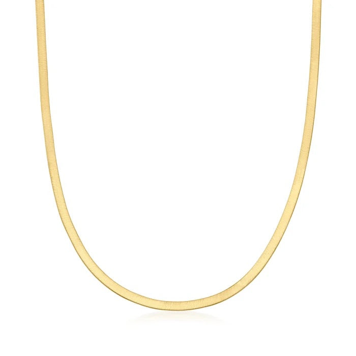 - 3mm Herringbone Chain Necklace -