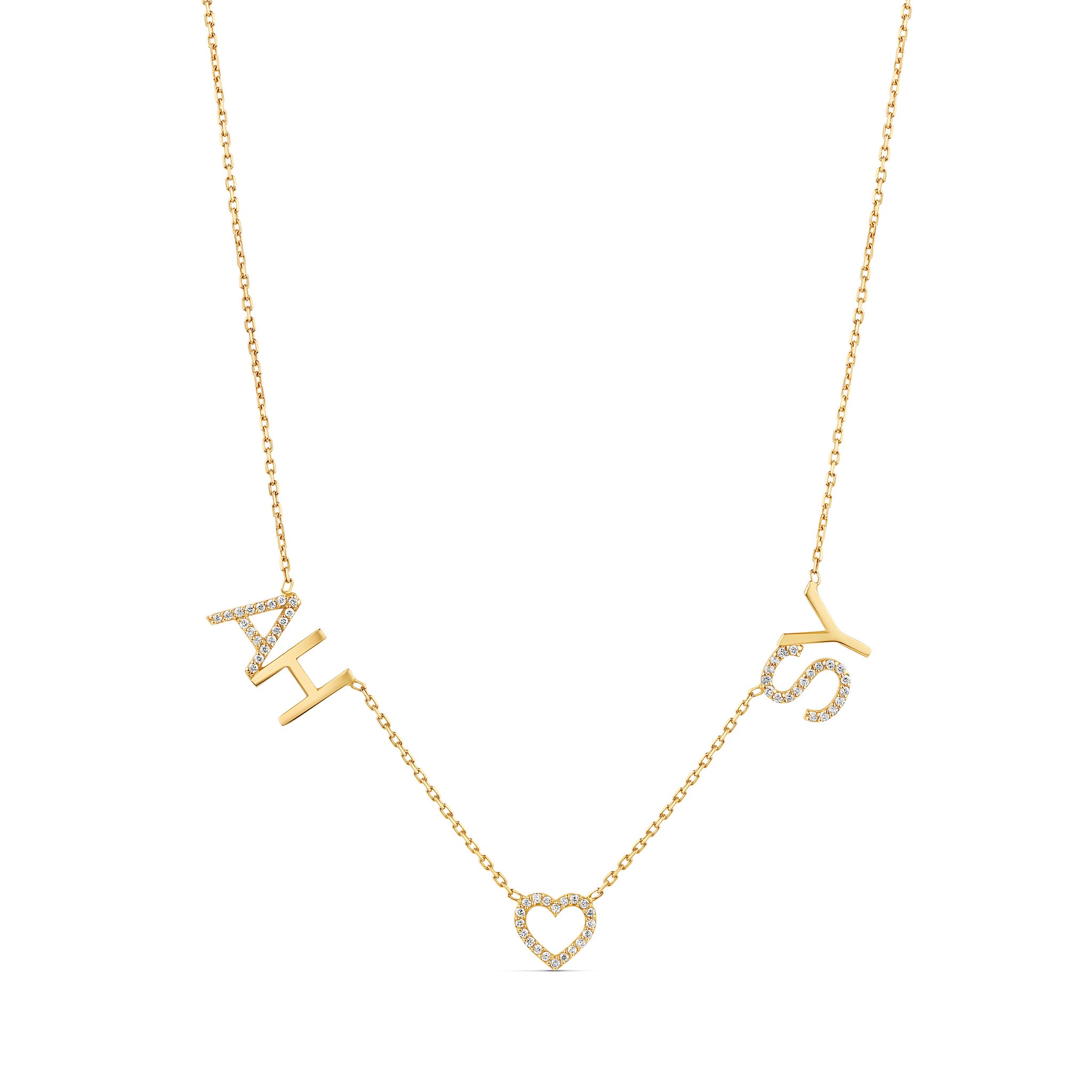 Diamond Accent Initial Couples Necklace