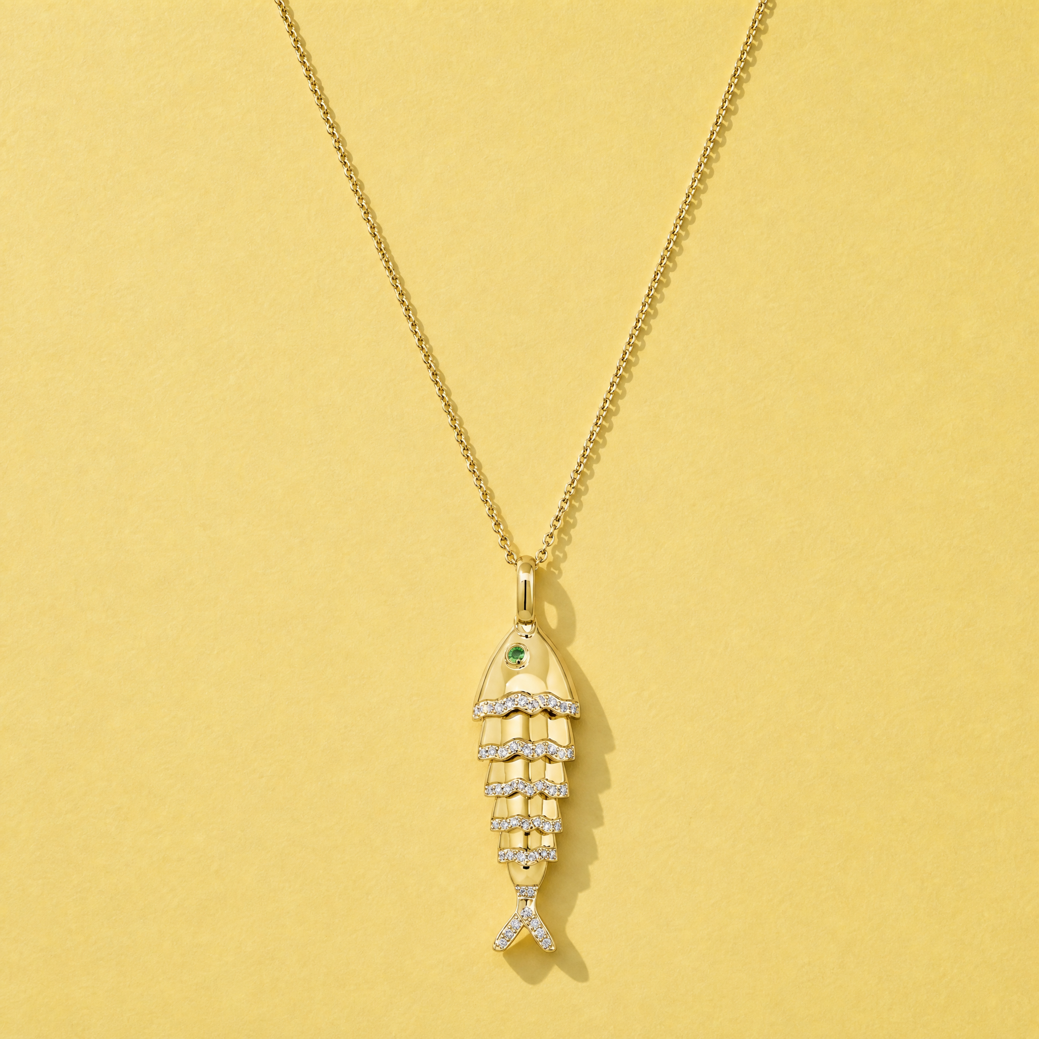 Natural Diamond Lucky Fish Necklace