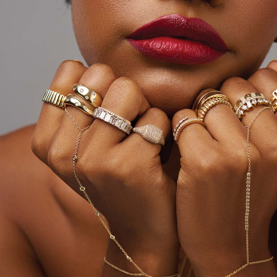 Slim Fluted Golden Ring