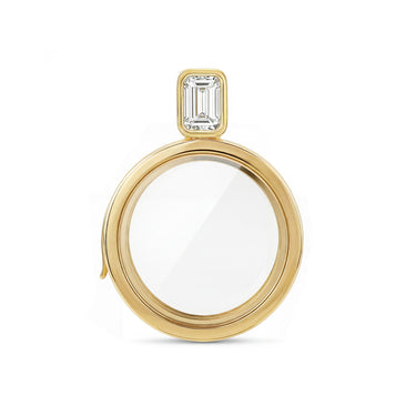 Mixed Shape Lab Diamond Round Glass Charm Locket