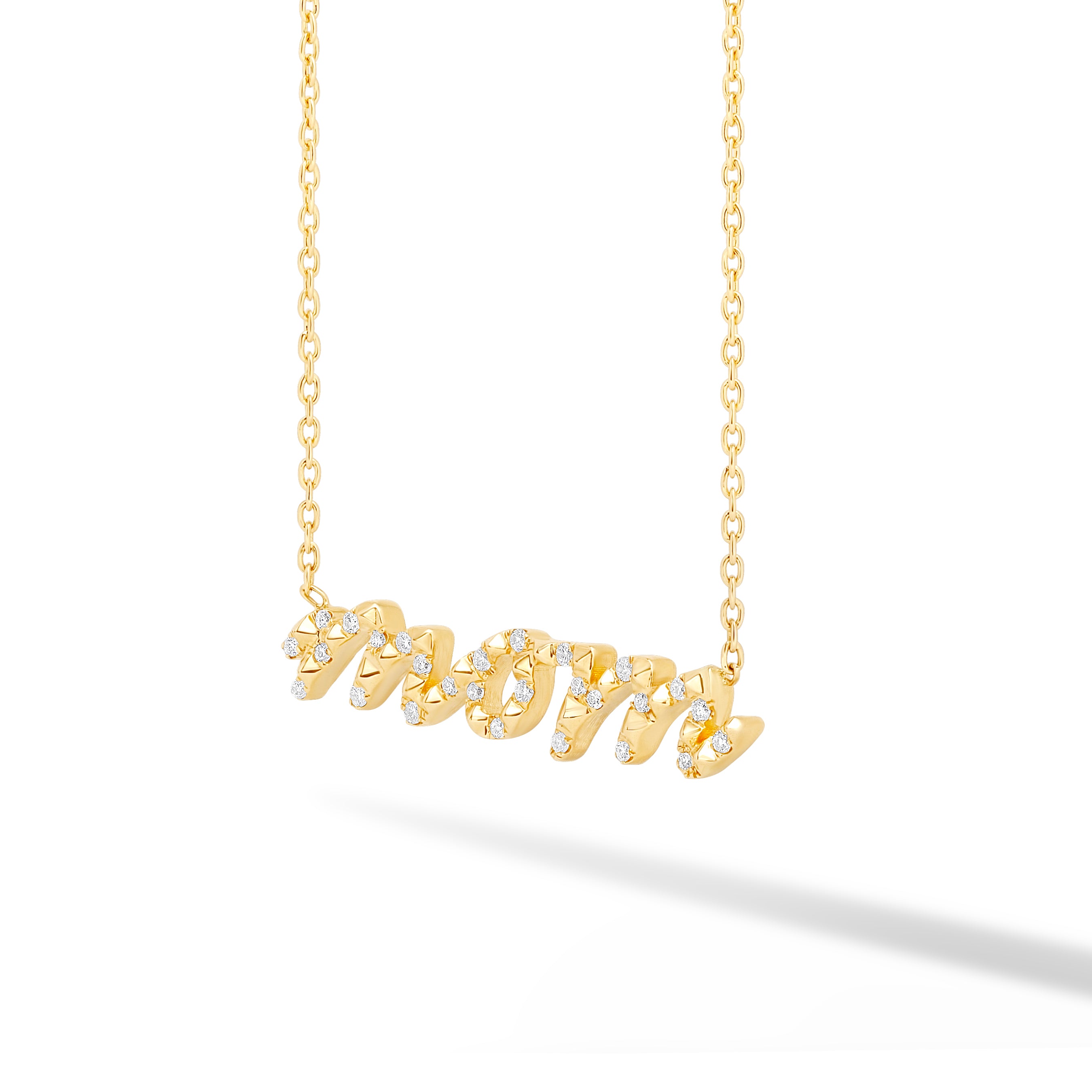 Diamond & Stud Pave Custom Name Necklace