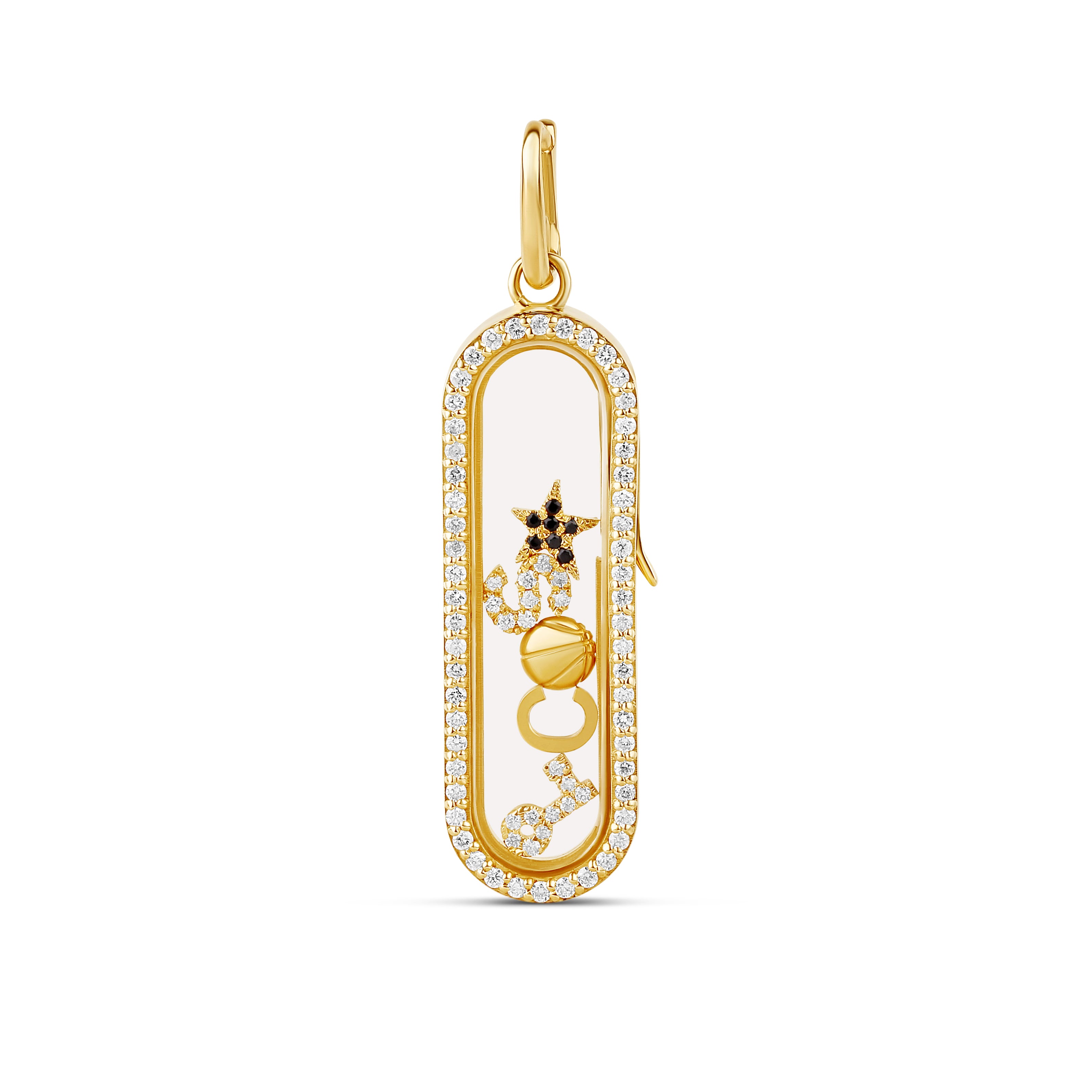 Diamond Oval Glass Charm Locket