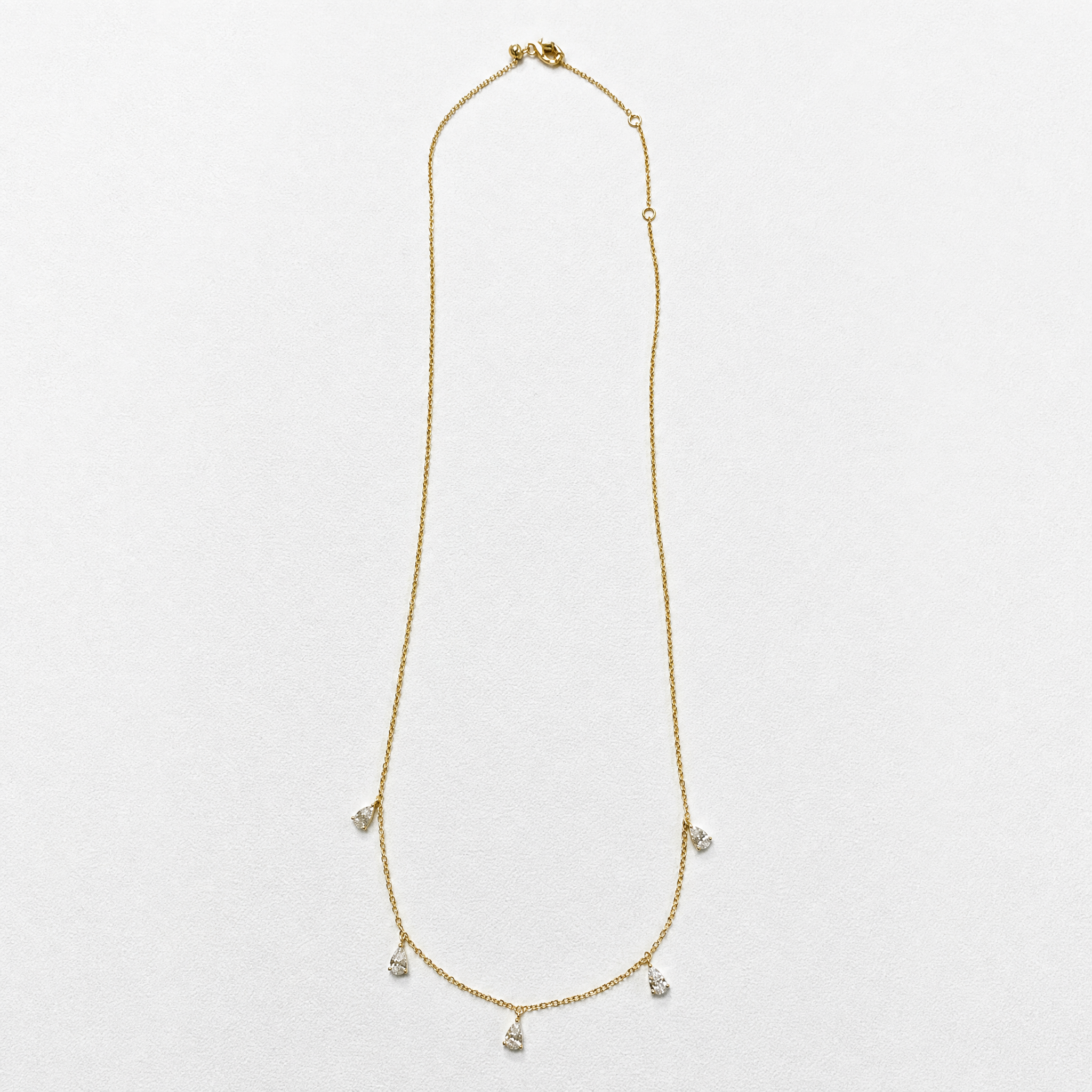Floating Diamond Pear Necklace
