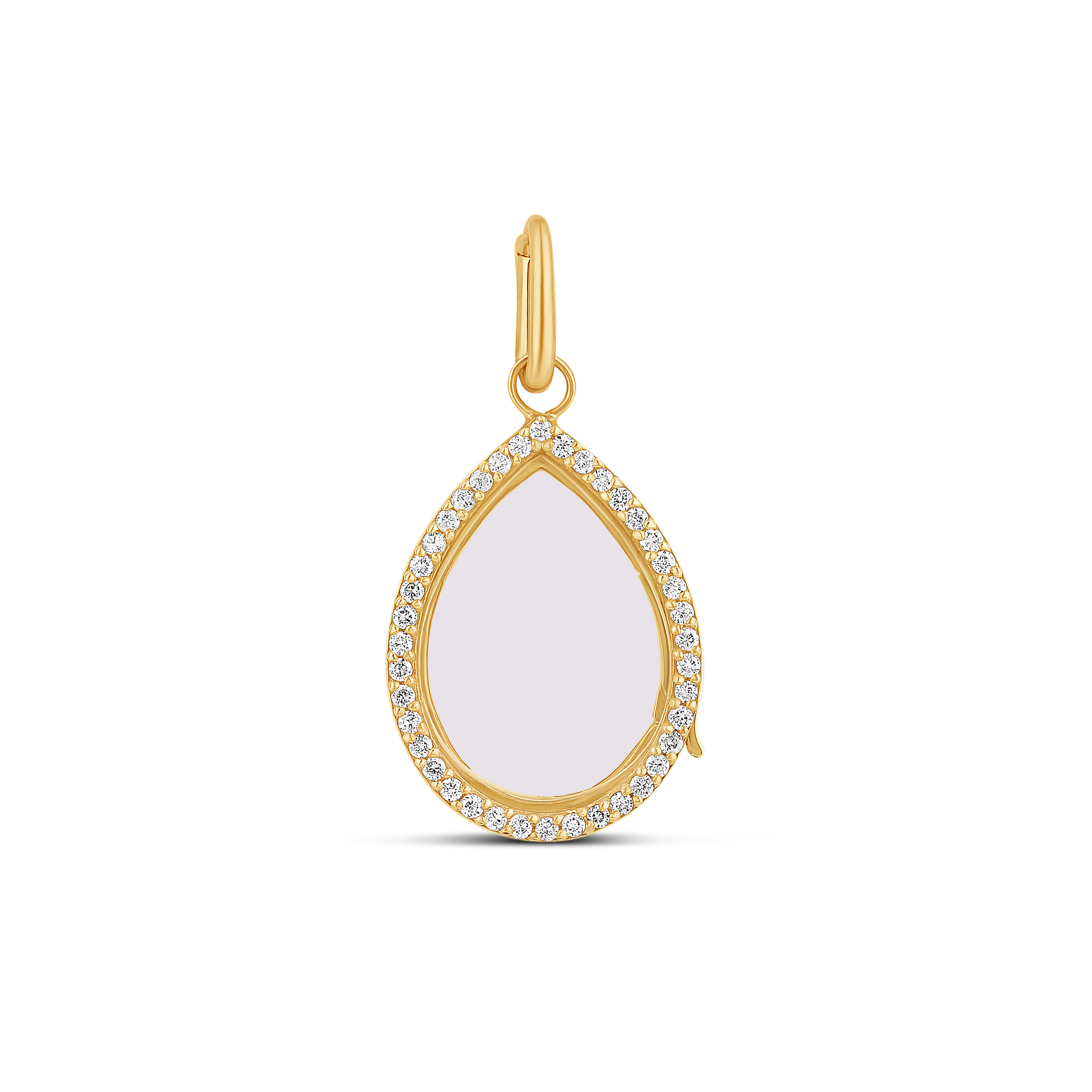 Diamond TearDrop Glass Charm Locket