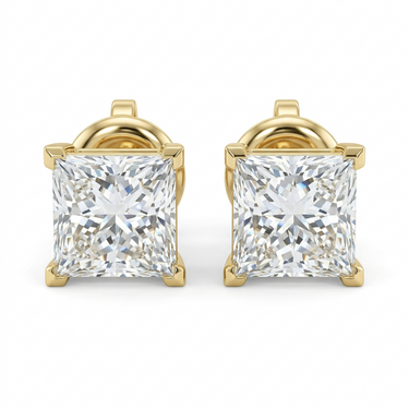 4ct Princess Cut Lab Diamond Studs