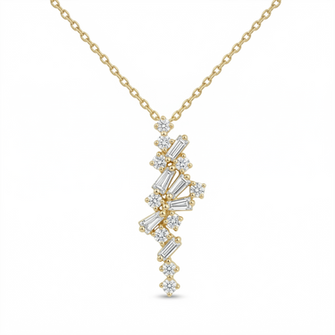 Fall Natural Diamond Dangling Necklace