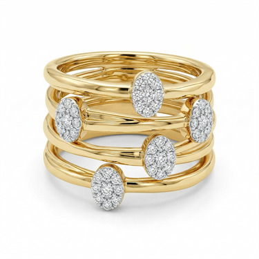 Multi Row Natural Diamond Ring