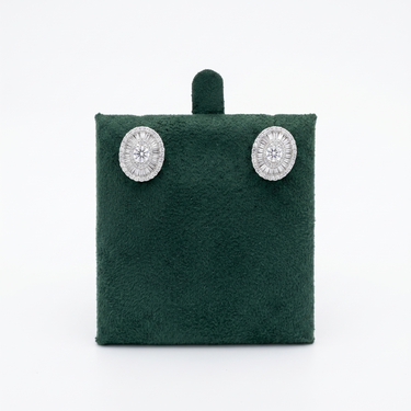 Natural Diamond Oval Baguette Studs