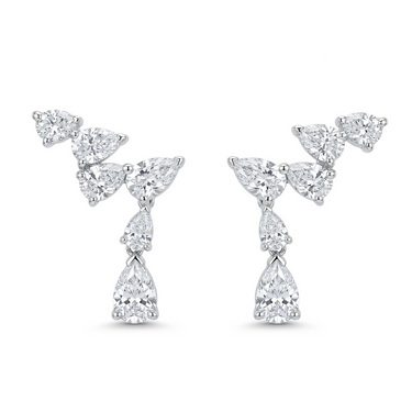 Pear Natural Diamond Dangling Earrings