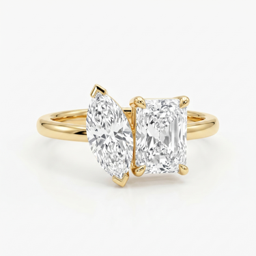 Marquise Radiant Lab Diamond Toi et Moi Ring