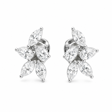 1.1ct Cluster Lab Diamond Leaf Studs