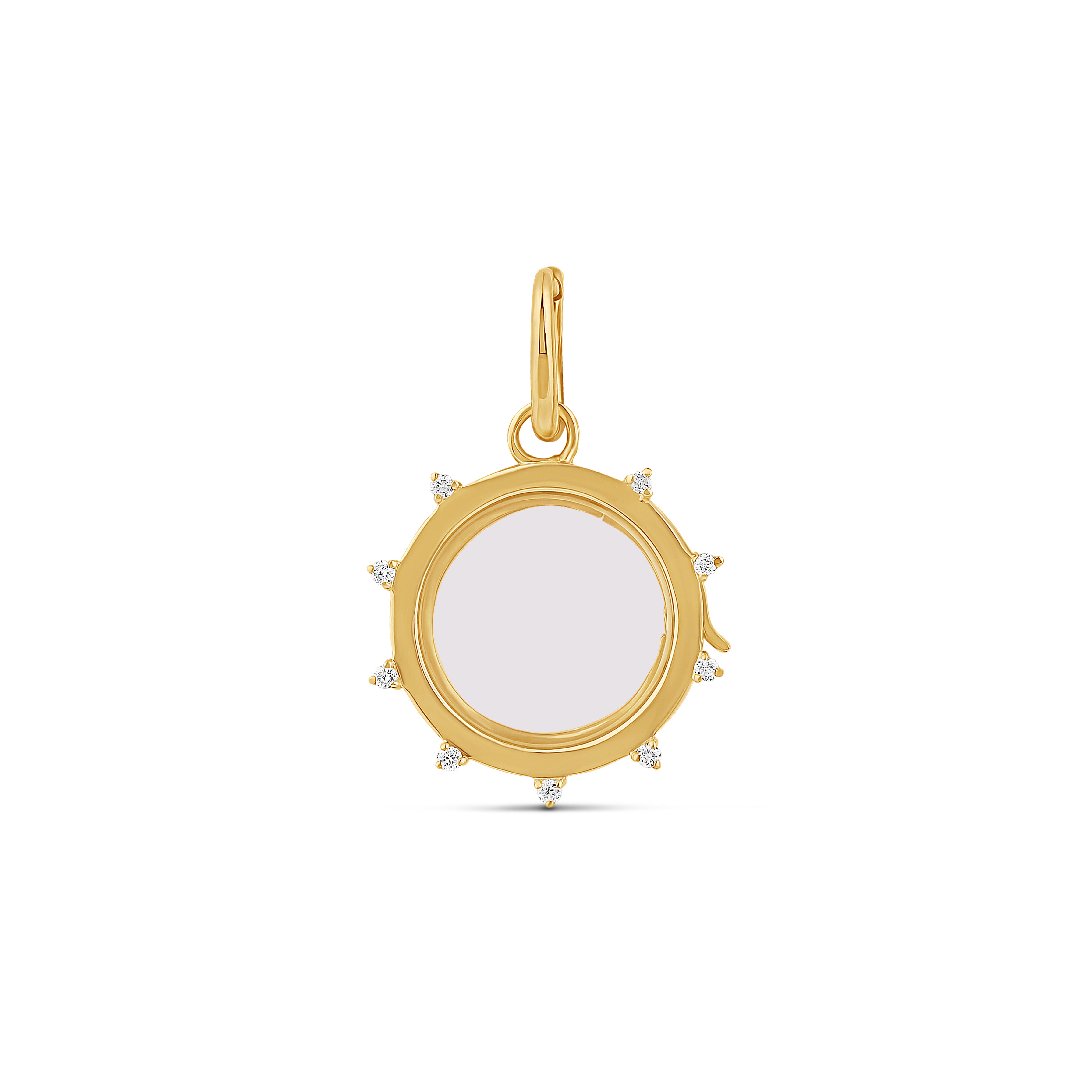 Diamond Mini Solid Spike Glass Charm Locket