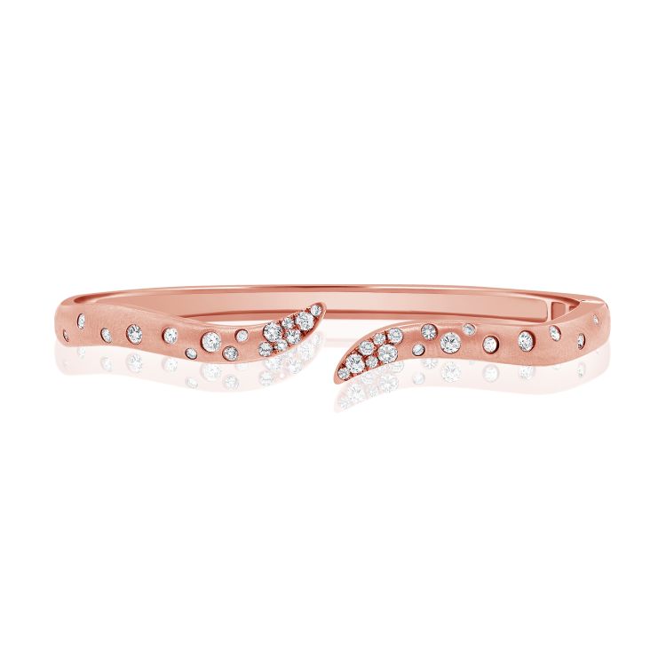Bold Inlay Diamond Wave Bangle