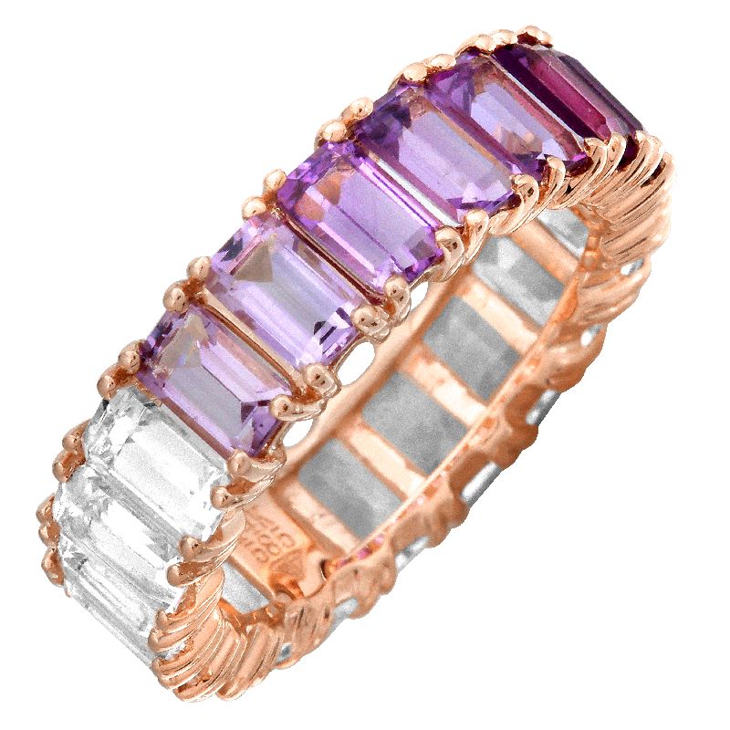 14k Gold Gemstone Ombre Eternity Ring