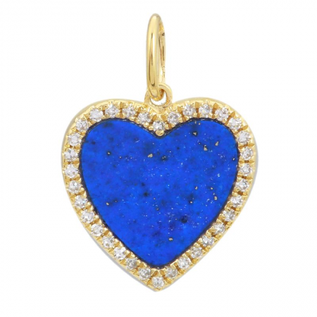 Diamond Outline Gemstone Heart Charm