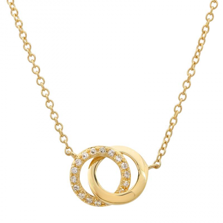 Pave Interlocked Hoops Necklace