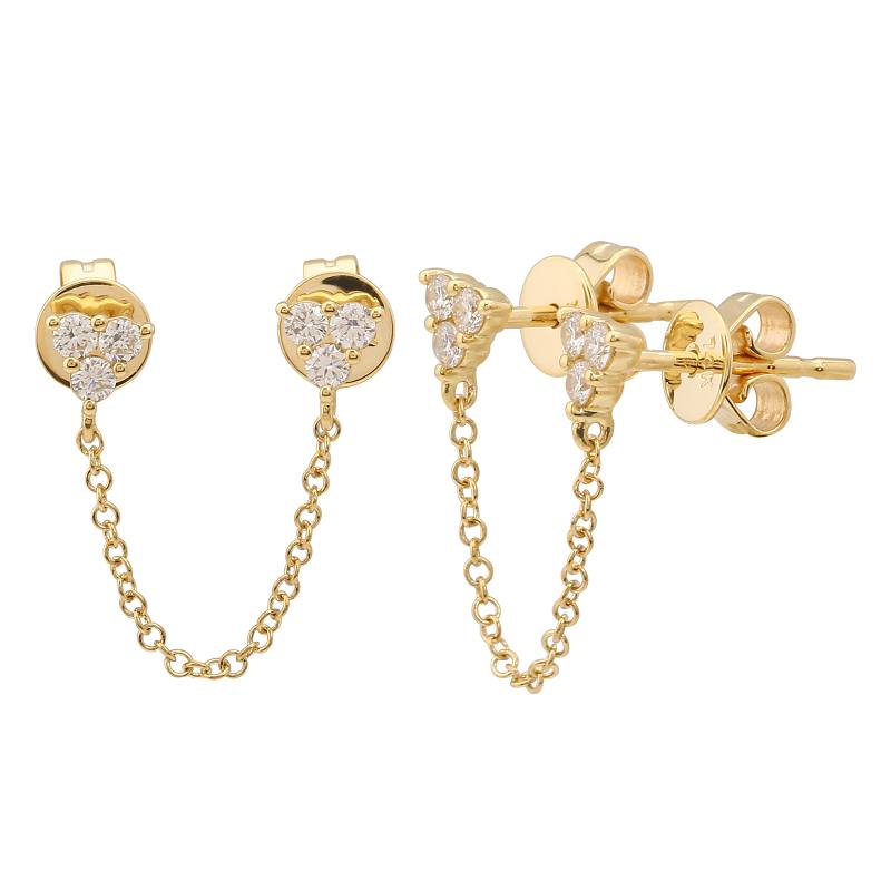 Diamond Trio Double Stud Earring