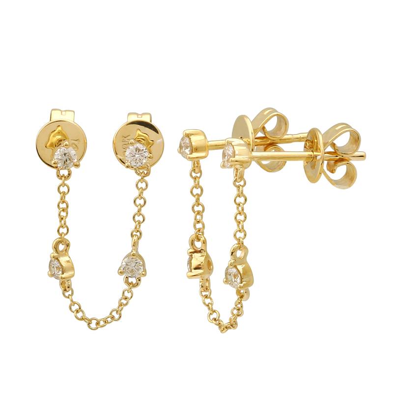 By The Yard Earring Chain Studs