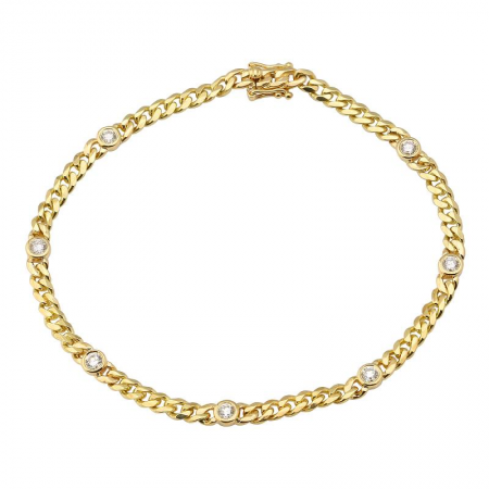 Diamond Multiple Bezels Cuban Link Bracelet