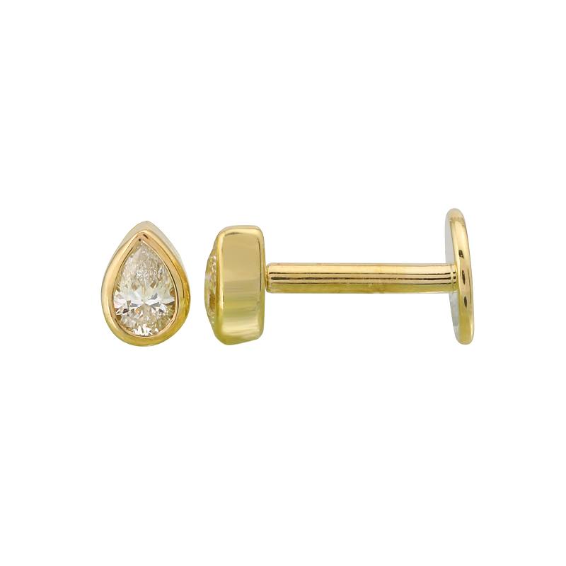 Pear Bezel set Flat Back Studs