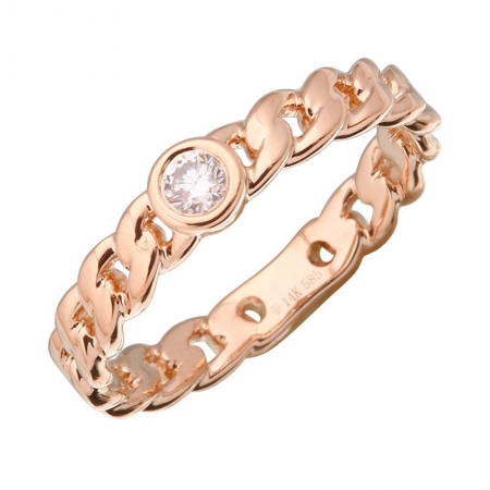 Diamond Center Cuban Link Ring