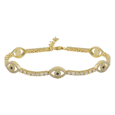 Segment Evil Eyes Diamond Tennis Bracelet