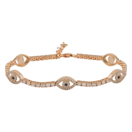 Segment Evil Eyes Diamond Tennis Bracelet
