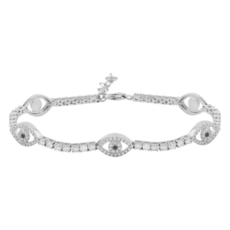 Segment Evil Eyes Diamond Tennis Bracelet