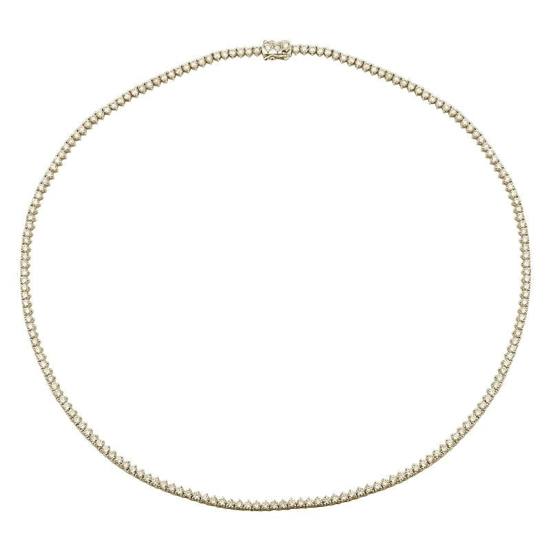 3 Prong Diamond Tennis Necklace