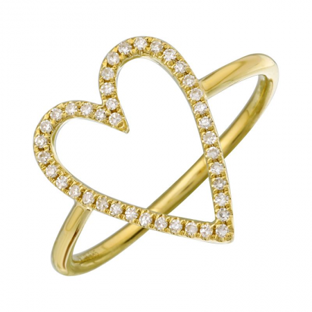 Cutout Small Diamond Pave Ring