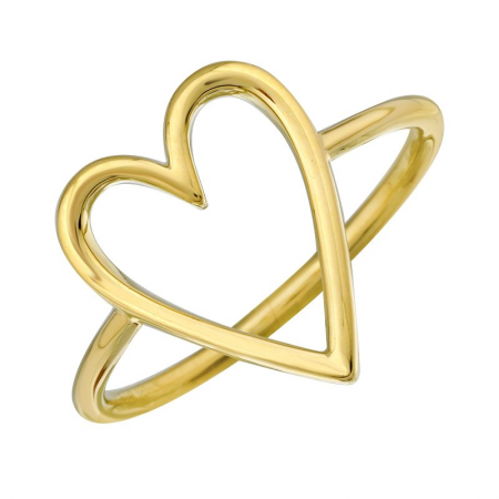 Cutout Small Solid Heart Ring
