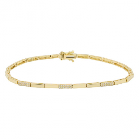 Segment Gold and Diamond Bars Bracelet