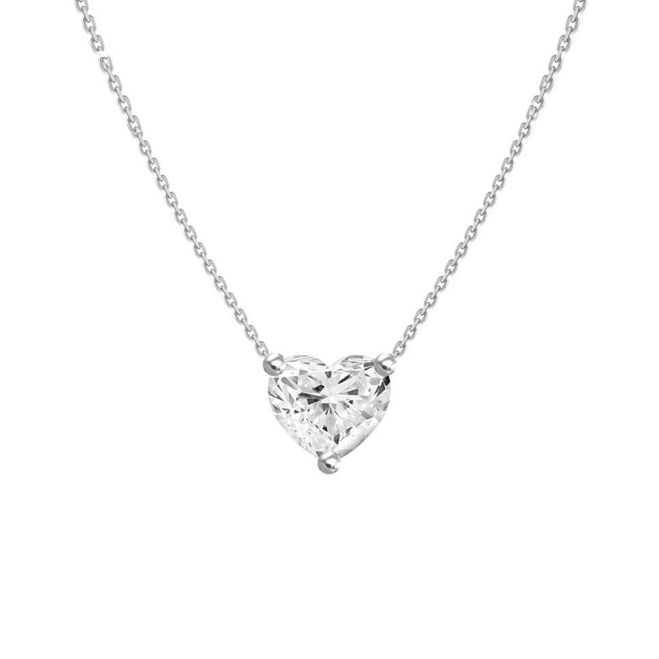 0.30ct Floating Diamond Solitaire Heart Necklace