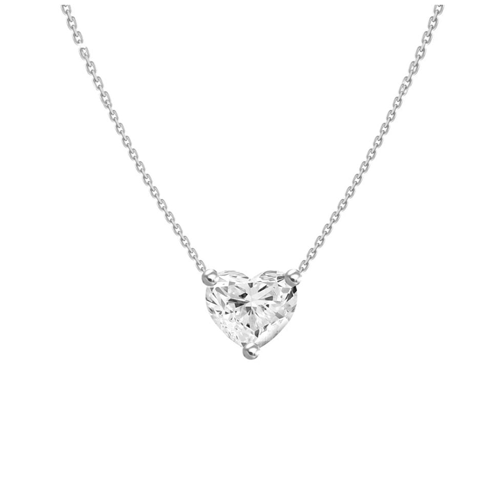 0.2ct Floating Diamond Solitaire Heart Necklace