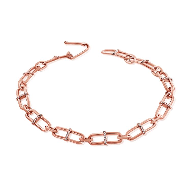 Diamond Bar Paperclip Bracelet