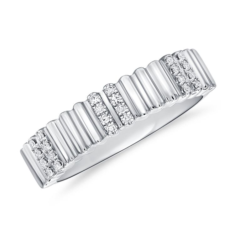 Mini Fluted Diamond Golden Ring