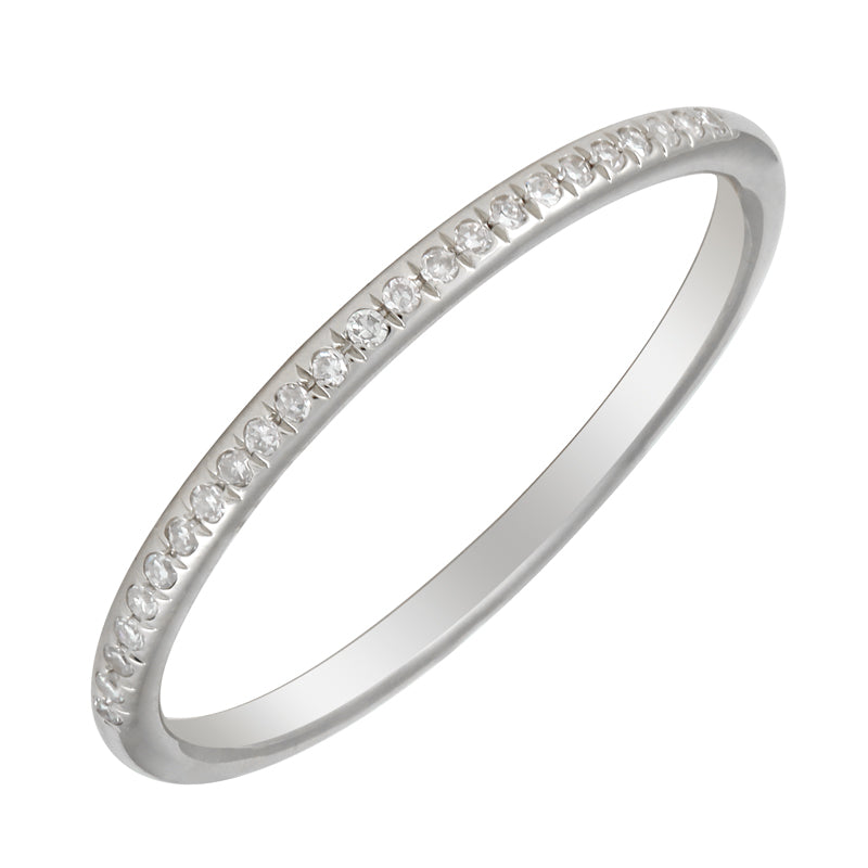14k Half Pave Classic Diamond Ring
